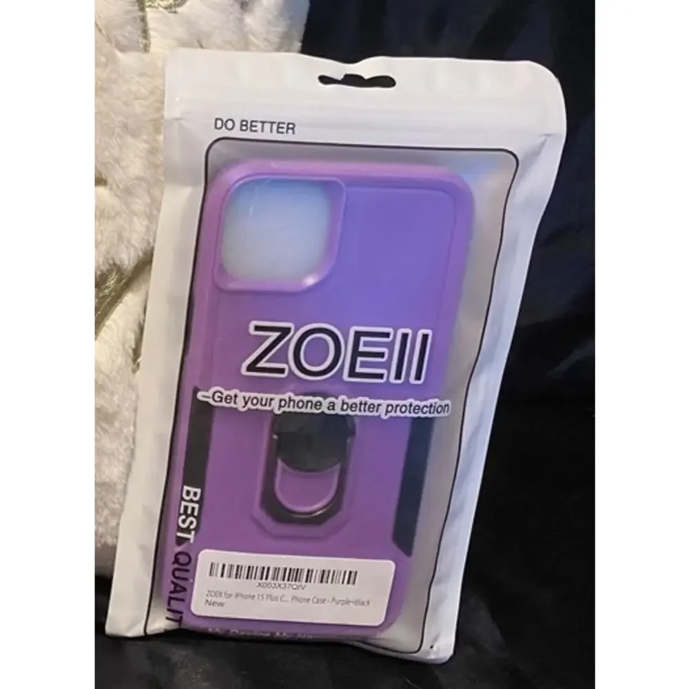 iPhone 15 Plus Phone Case - Lilac, Purple & Silver Glitter, or Screen Protector